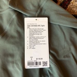 NWT Lululemon Get Centered HR Tight 25 inch